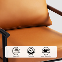 Fauteuil moderne en cuir artificiel orange pour le salon et la salle à manger Chaises de salle à manger Fauteuil canapé en simili cuir artificiel