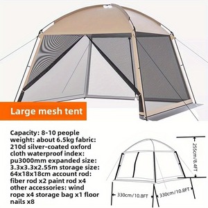 Toldo para exteriores Starry Sky de 3,3 m x 3,3 m, gazebo portátil con protección solar para acampar en familia, picnic, uso en las cuatro estaciones - Product Image 5
