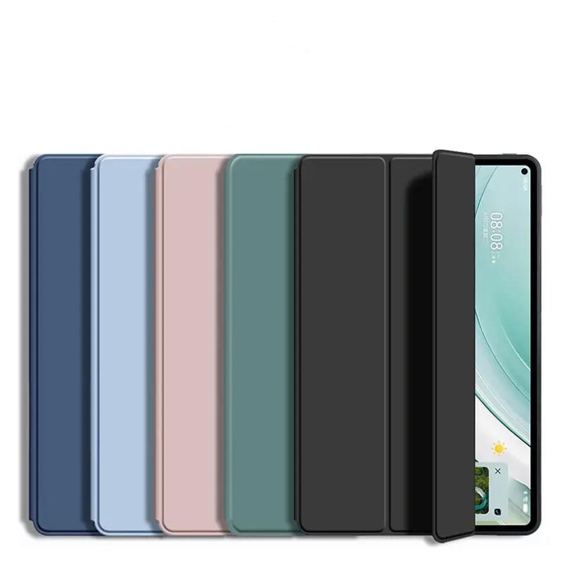 Shemax pour accessoires ipad support à trois volets étui intelligent souple TPU dos veille/réveil automatique housse en cuir à rabat pour ipad pro 12.9 étui