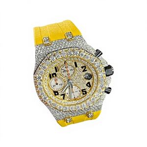 Custom Design Moissanite <b>Diamond</b> Hip Hop Automatic Handcrafted Glass Dial Stainless Steel Men's <b>Watch</b> - Product Image 1