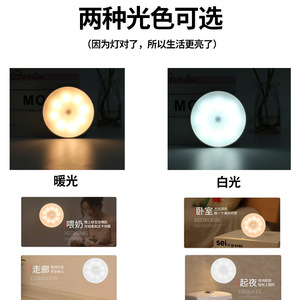 New cross-border solar-powered night <b>light</b>, smart sensor night <b>light</b>, bedroom night <b>light</b>, USB <b>wireless</b> human body sensor <b>light</b>. - Product Image 3