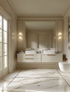 Mueble de Baño de Diseño Personalizado de Alta Gama Estilo Hotel de Lujo Francés con Espejo Inteligente - Product Image 5