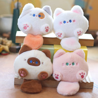 Tendance mignon petit chat en peluche porte-clés doux coton pendentif poupée sac accessoire