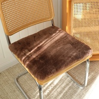 Coussin de tonte de mouton en peau de mouton 100% carré, personnalisable, pour chaise, vente en gros, échantillon disponible