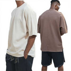 T-shirt Homme de Luxe en Coton Lourd 240g Tricoté, Col Montant, Coupe Boxy, Épaules Tombantes, Qualité Supérieure - Product Image 3