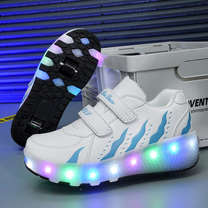 Flashing Roller Shoes For Kids With Led Lights Size 30-39 EVA Material Two Wheels Helios - Product Image 1