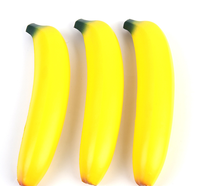 Balle anti-stress souple en forme de banane jaune, jouets à presser en gros, balle anti-stress souple en PU personnalisée en forme de fruit, jouets anti-stress pour enfants