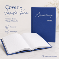 Carnet d'anniversaire personnalisé à couverture rigide, bleu marine, écriture blanche, cadeau élégant, souvenir de couple, OEM ODM en gros