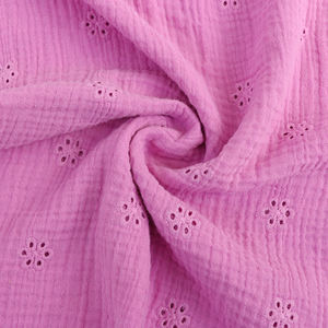 قماش موسلين مطرز عالي الجودة بنقشة زهور صغيرة للأطفال من القطن الشاش المزدوج 100% - Product Image 4