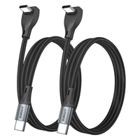 Cable de Carga Rápida SUNGUY de Nailon Trenzado de 90 Grados y 60W, Cable USB C para Teléfono Móvil y Portátil