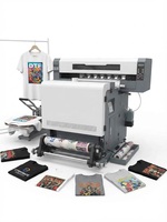 Printer DTF All in One 60cm Dual I3200HD+I1600 Heads 9 Warna dengan Pengering dan Penggoyang Bubuk untuk Pencetakan Kaos dan Pakaian Custom