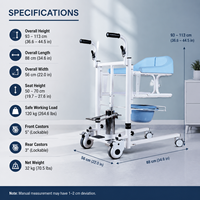 Silla Elevadora Hidráulica Doméstica para Transferencia de Pacientes con Inodoro y Silla de Ruedas para Cuidado Médico y de Enfermería de Ancianos Paralizados