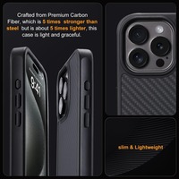 Coques de Téléphone en Fibre de Carbone Forgée 100% Véritable pour iPhone 16 /15/14/13/12 avec Coques Mobiles Magnétiques Intégrées Fibre Forgée Sergée 3K