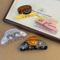 Nouvelle Arrivée Pinces à Cheveux en Acétate Motif Ange de Dessin Animé pour Femmes, Style Artistique, Pince Requin, Cadeau de Vacances, Accessoire Cheveux