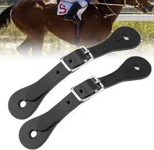 Horshi 1 Pair Spur Straps Adult Western Leather Spurs Straps Horse Riding Accessories Cowhide Leather Straps for Spurs