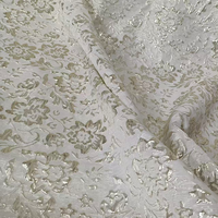 Tissu Jacquard à Motifs Floraux Blancs en Relief, pour Robes, Gilets et Sacs, pour Hommes et Femmes, Tissu Décoratif de Designer JSD-4301