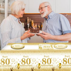 Juego de Platos, Servilletas y Mantel con Temática Blanca y Dorada para el 40.º <span class=keywords><strong>Aniversario</strong></span> de Bodas, ¡Brindemos por 40 Años! para Cumpleaños o <span class=keywords><strong>Aniversario</strong></span> - Product Image 6