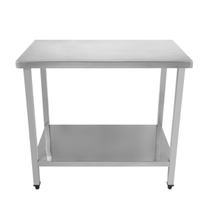 Stainless Steel 2-Tier <b>Square</b> Tube Worktable | Commercial <b>Kitchen</b> Food Prep Workbench - Product Image 1