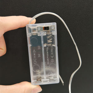 Plástico transparente <span class=keywords><strong>2</strong></span> <span class=keywords><strong>X</strong></span> Soporte de batería <span class=keywords><strong>AA</strong></span> con cubierta e interruptor Accesorio de almacenamiento conveniente - Product Image 6