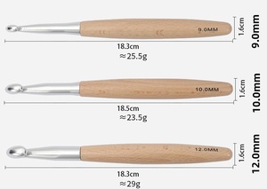 Handmade DIY Weaving Tool Multi Specification Wooden Handle <b>Crochet</b> <b>Hook</b> Portable 3mm Knitting Needles for Fashion Knitting - Product Image 4