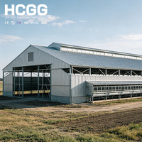 Structure en acier à grande portée, conception personnalisée, bâtiment agricole préfabriqué pour poulailler, hangar à vaches, ferme de moutons et de chèvres, entrepôt de stockage