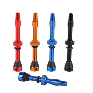2 valves Presta sans chambre à air en aluminium de qualité supérieure avec noyau amovible <span class=keywords><strong>pour</strong></span> accessoires de jantes de vélo de route et <span class=keywords><strong>VTT</strong></span> - Product Image 2