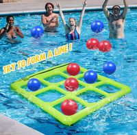 Jeu de jeux aquatiques gonflables Tic Tac Toe personnalisés du Vietnam avec 10 balles pour adultes, adolescents et enfants (2 à 10 joueurs)