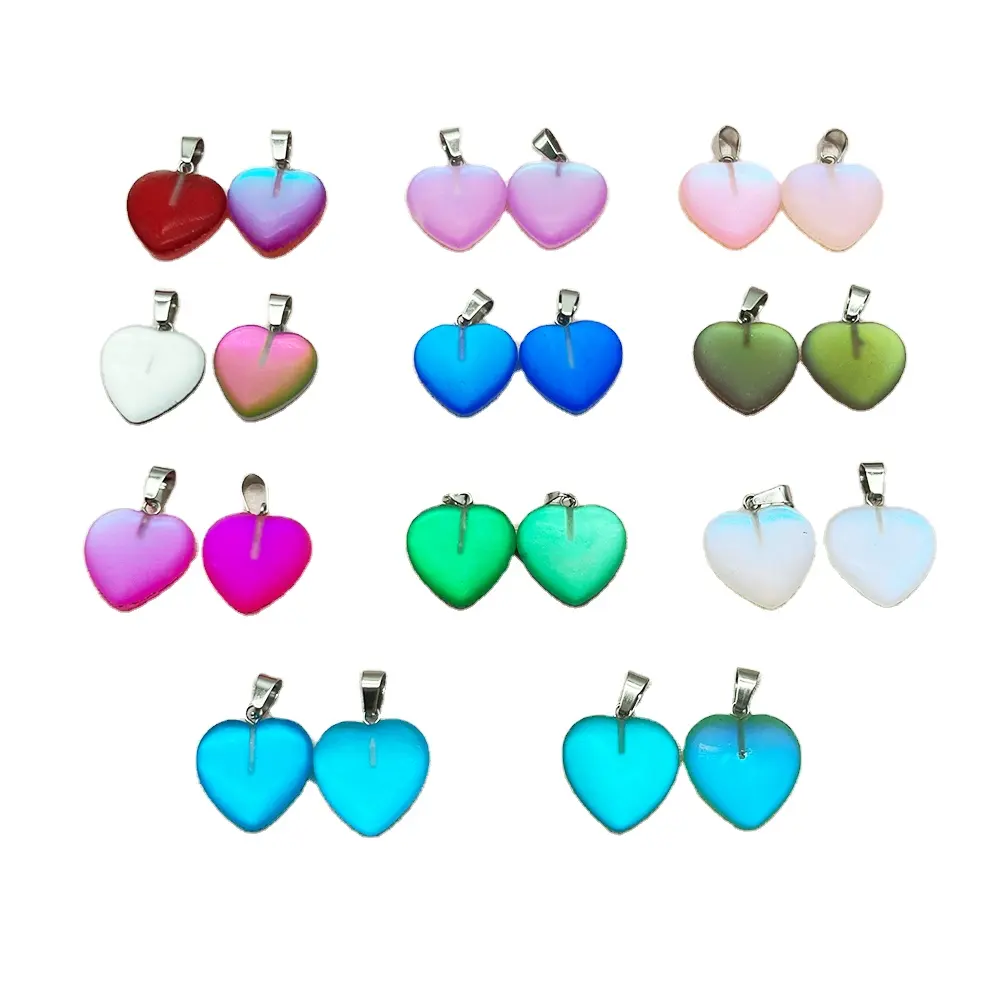 2024 pas cher verre coeur pendentif coloré mobile oeil briller breloques pour collier à faire soi-même boucle d'oreille faisant des bijoux de mode