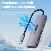 HUB 4-en-1 USB 3.2 4 ports Type C en alliage d'aluminium, adaptateur d'extension, transfert de données 10G, charge, stock d'usine, HUB Type C 2x2