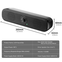 Venta Directa de Fábrica, Altavoz Envolvente de 10W, Barra de Sonido USB con Cable OEM para PC, Computadora Portátil, TV con Entrada Auxiliar de 3.5mm