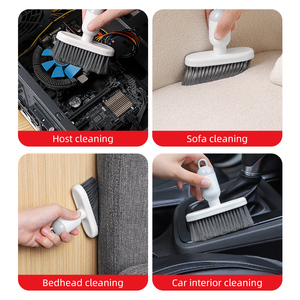 <span class=keywords><strong>Limpiador</strong></span> de <span class=keywords><strong>teclado</strong></span> de plástico PP de oficina multifuncional, cepillo pequeño de limpieza para el hogar blanco y gris clásico - Product Image 5