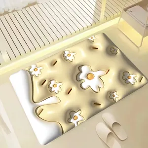 Stampa 3d divertente cartone animato personalizzato stampato super assorbente diatomee tappetino da bagno diatomee antiscivolo tappetino da bagno diatomite tappeti