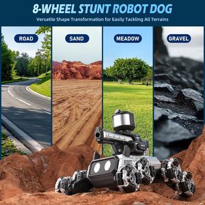 EPT Coche Robot <span class=keywords><strong>de</strong></span> Control Remoto Electrónico Inteligente para Niños, con Ocho Ruedas, Acrobacias, Disparo <span class=keywords><strong>de</strong></span> Agua, Música y Ojos LED, 2.4GHz - Product Image 5