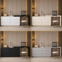 Meuble de salle de bain moderne en contreplaqué avec rangement intégré, design extensible, hauteur réglable, écologique, grand meuble de maison