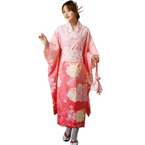 Vente en gros de kimono Geisha de style <span class=keywords><strong>japonais</strong></span> <span class=keywords><strong>traditionnel</strong></span> robe Yukata en satin ample pour femmes Cardigan fin Costumes d'anime - Product Image 4