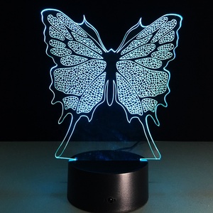 Acrilico Luci di Notte Per I Bambini Farfalla 3D Da Comodino A Led di Notte del Giocattolo Della Lampada Della Luce 7 Colori - Product Image 3