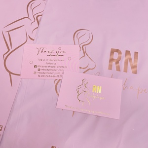 Cartes de visite roses 6,5x10cm pour salon de coiffure, boutique de yoga, cartes de vœux personnalisées avec logo imprimé, cartes de remerciement pour votre soutien - Product Image 3