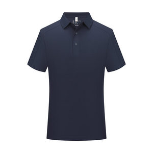 Men's White Polyester Polo Shirt Short Sleeve Solid Color Turn <b>Down</b> Collar Workwear Uniform Custom Logo Printing - Product Image 4