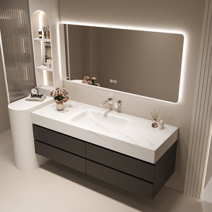 Ensemble de salle de bain avec <span class=keywords><strong>meuble</strong></span> vasque, <span class=keywords><strong>meuble</strong></span> de salle de bain de luxe et compartiments de rangement - Product Image 5