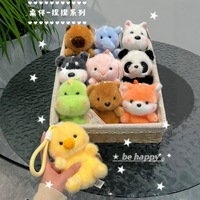 Lot de mini-porte-clés en peluche animaux mignons, collection de jouets en peluche doux dinosaures, pandas, renards pour cadeaux promotionnels de fête