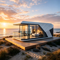 Capsule spatiale intelligente avec système d'éclairage LED intégré pour un hébergement touristique extérieur confortable