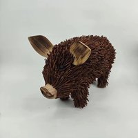 Sculpture de vache artisanale en bois flotté, statue d'animal en bois, ornement décoratif pour la maison, pour table, salon, cadeau
