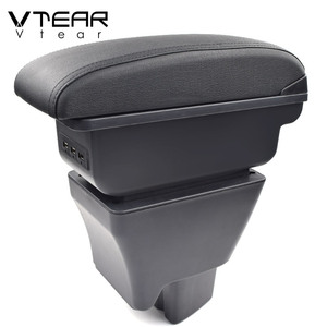 Vtear Per <span class=keywords><strong>Tata</strong></span> tigor bracciolo USB di Ricarica intensificare Doppio strato scatola di immagazzinaggio interni bracciolo accessori <span class=keywords><strong>auto</strong></span> parte della decorazione - Product Image 3