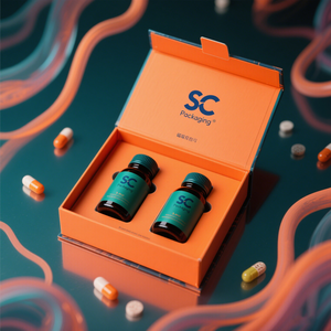 Mini caja de papel de medicina reciclable con logotipo personalizado, embalaje de pastillas de laminación mate para vitaminas, suplementos de aceite de pescado en relieve - Product Image 2