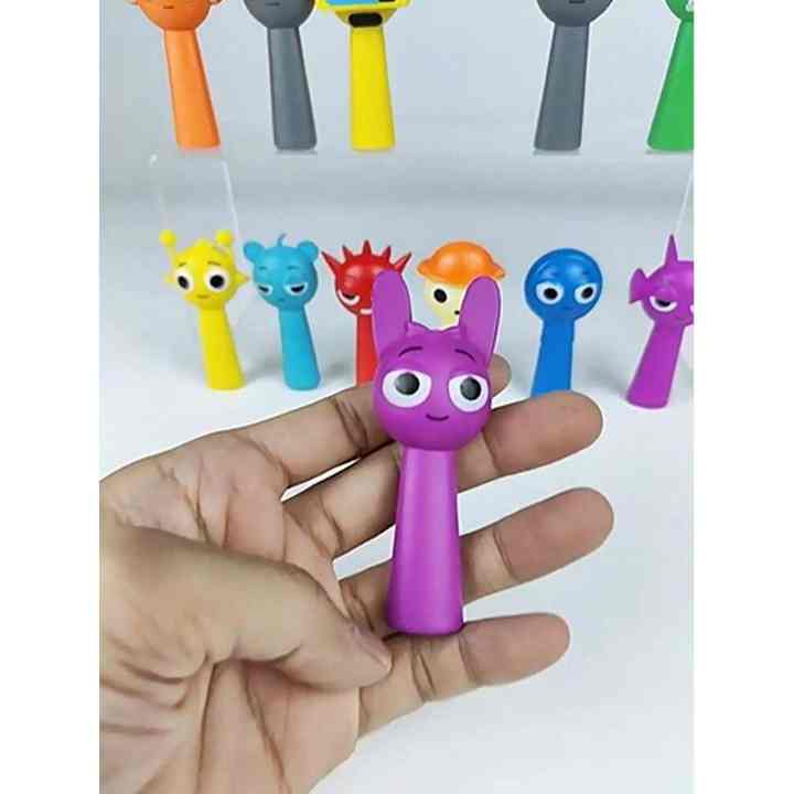 12pcs/Set 6.8cm-8.2cm Pvc Sprunki Incredibox Game Figures Model Toys Sprunki Action Figures Cartoon For Home Desktop Gifts,Book