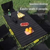 Ensemble de table et de chaises de camping Explorer - Table de pique-nique pliable en acier carbone, portable, tout-en-un, mobilier d'extérieur