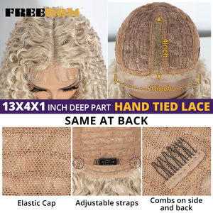 <span class=keywords><strong>Parrucche</strong></span> Sintetiche con Frontale in Pizzo FREEDOM per Donne, 30 Pollici, Ricci, con Pizzo Trasparente, Baby Hair, Marrone, Biondo, Rosso Zenzero, per Cosplay, Densità 130% - Product Image 6