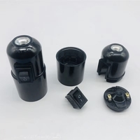 Douille de lampe E27 en bakélite noire avec interrupteur à bascule 250V 4A, base de lampe à visser pour lampes de table