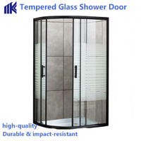 Porte de douche coulissante de haute qualité, verre trempé poli, cadre en aluminium, épaisseur 10 mm, design moderne et écologique