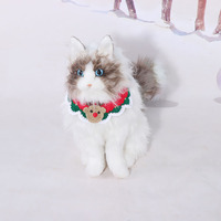 Écharpe en laine tricotée à la main pour chat, accessoire de noël, vente en gros, offre spéciale,